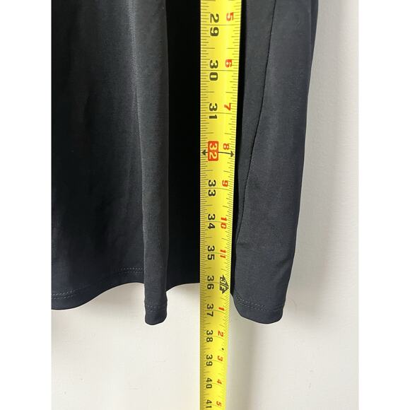 INC Illusion Sleeve Sheath Dress XS Black Sheer Mesh Ruched Cocktail Evening - Picture 6 of 10